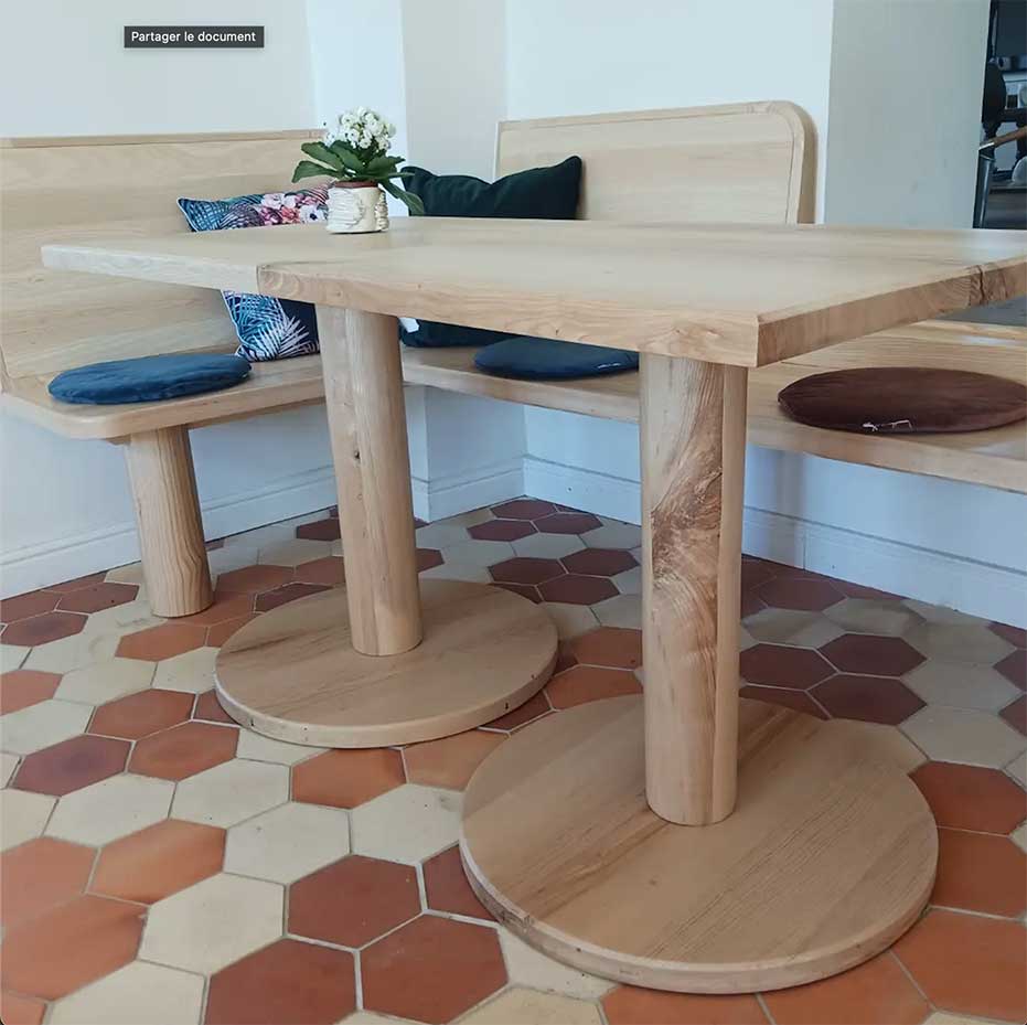 table de bistro en frêne massif